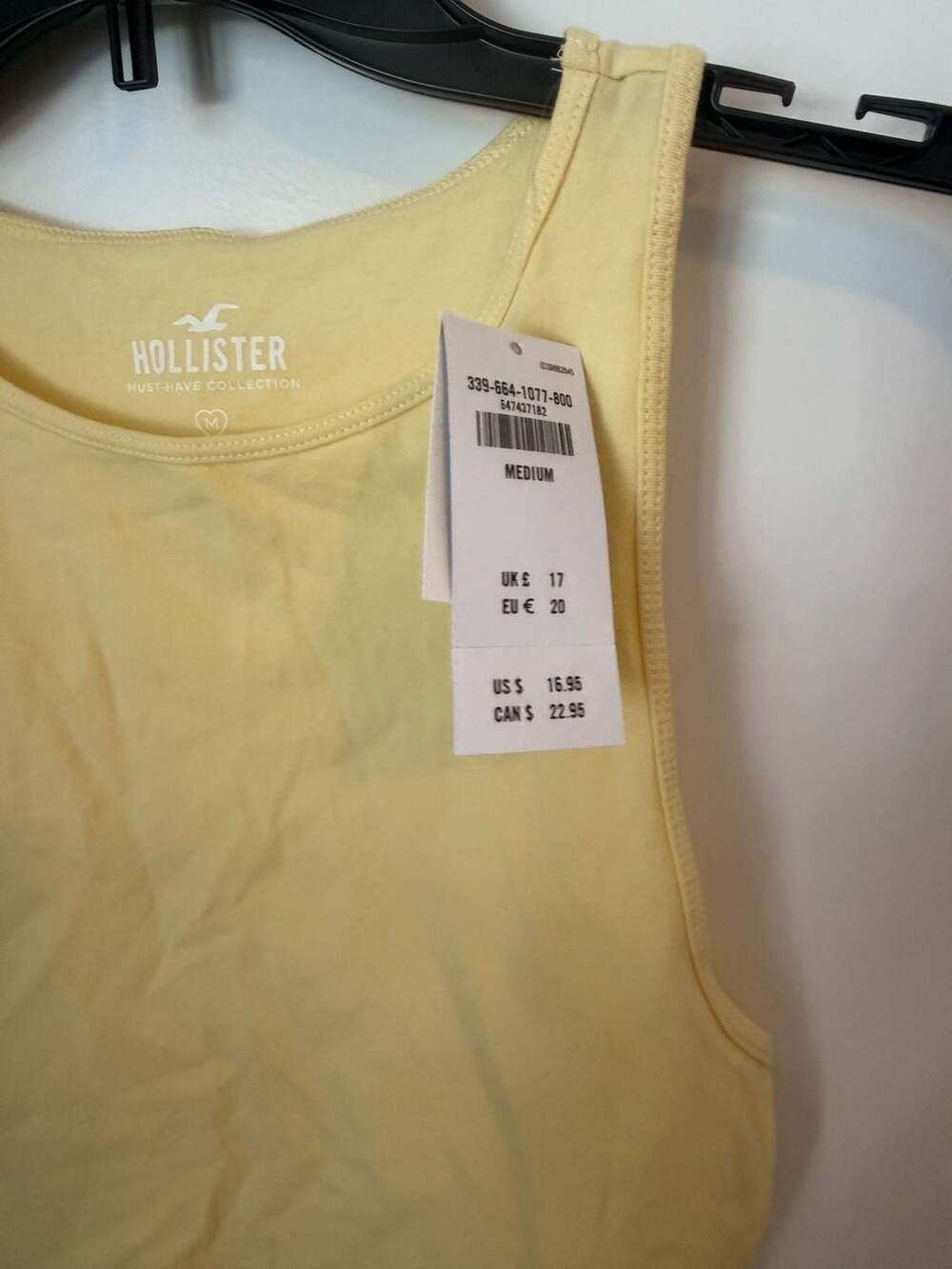 NWT Hollister Must-Have Collection Yellow Tie-Back Crop Tank Top Size Medium - Picture 4 of 5